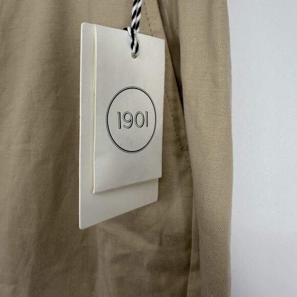 1901 Chino Pants Beige Humus Straight Leg Flat Front Women Size 12 - Picture 9 of 12